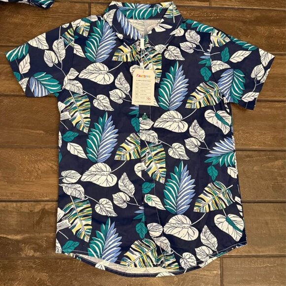 Daddy & Me NWT Matching Hawaiian Shirts-Awibmk Brand-L (Adult) 130 & 120 (Kids) - Picture 6 of 7